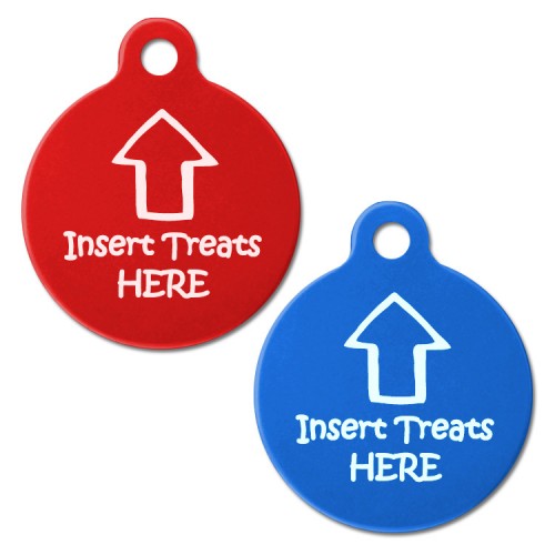 Engraved Aluminium Insert Treats 31mm Large Round Pet Dog ID Tag